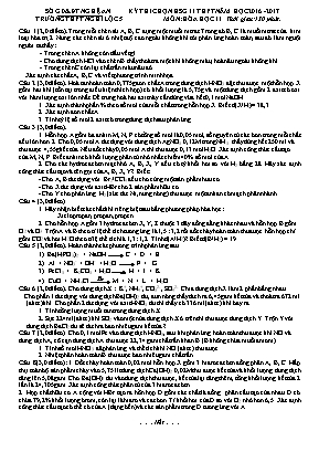 Đề thi chọn học sinh giỏi môn Hóa học Lớp 11 lần 7 - Năm học 2016-2017 - Trường THPT Nghi Lộc 5 (Có đáp án)